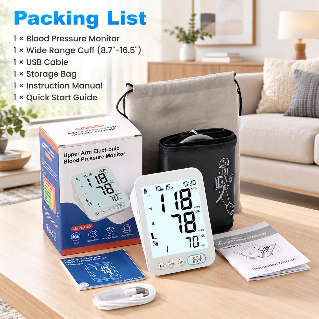 Blood Pressure Monitor Upper Arm with Storage Bag F2031