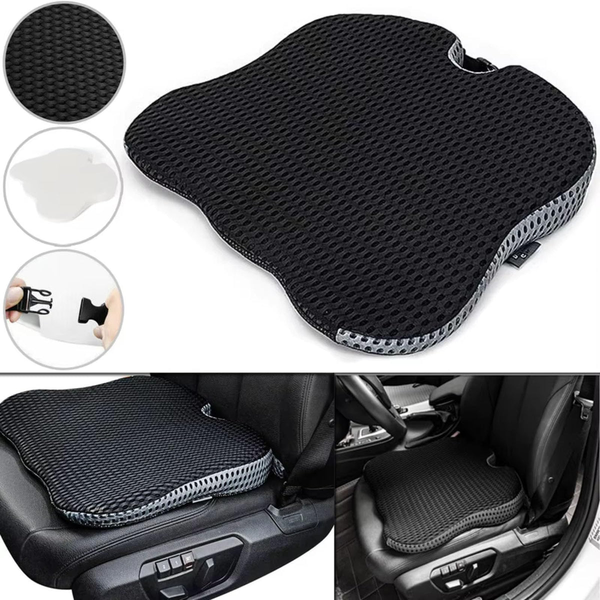 Grey Memory Foam Car Seat Booster Cushion N970094