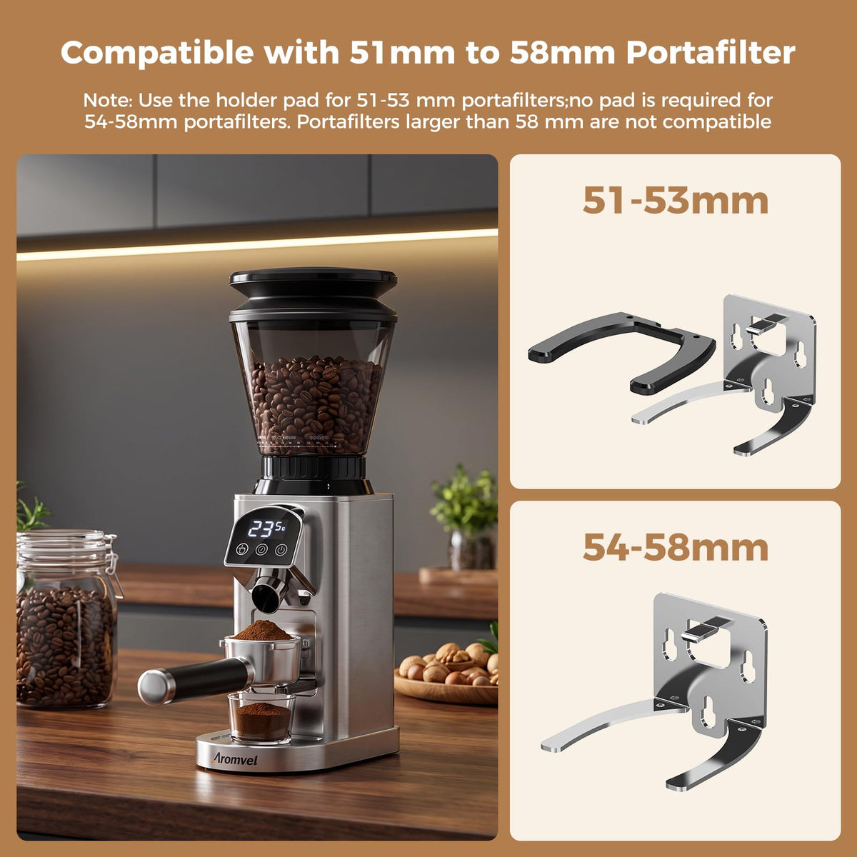 Conical Burr Coffee Grinder with 48 Settings O68258
