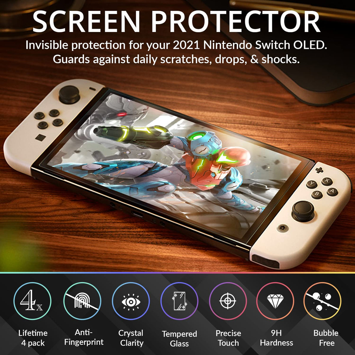Screen Protector and Case Bundle with Tempered Glass and EVA Case C268046