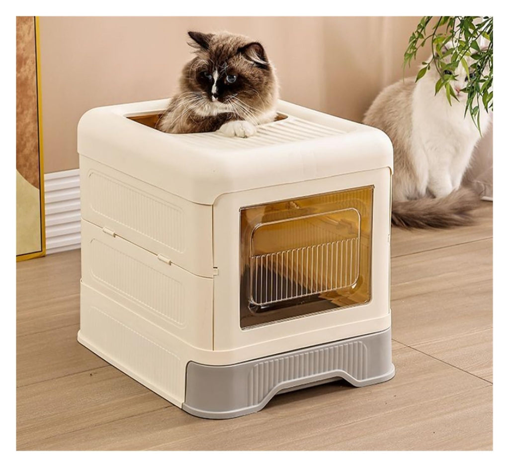 Fully Enclosed Cat Litter Box with Lid and Drawer R65153