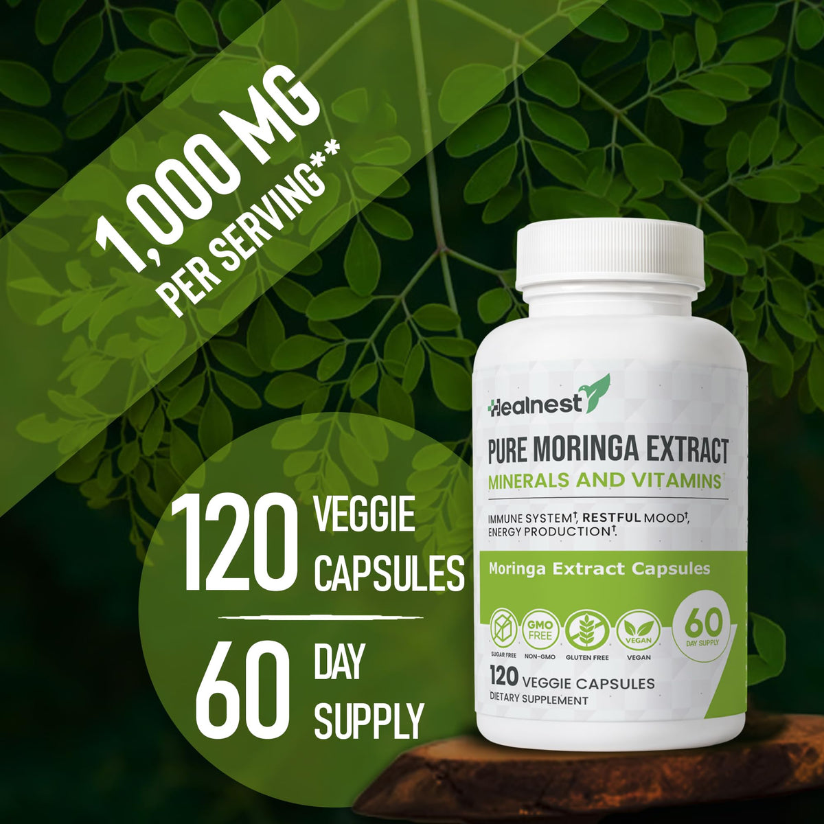 Moringa Extract Capsules 20:1 120 Capsules Vegan Z633