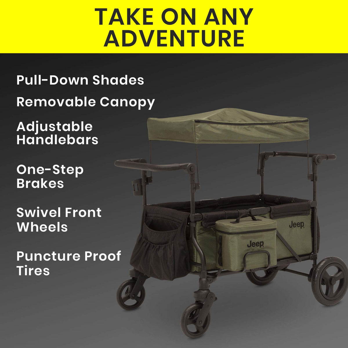 Black/Green Stroller Wagon with Cooler Bag Y87842