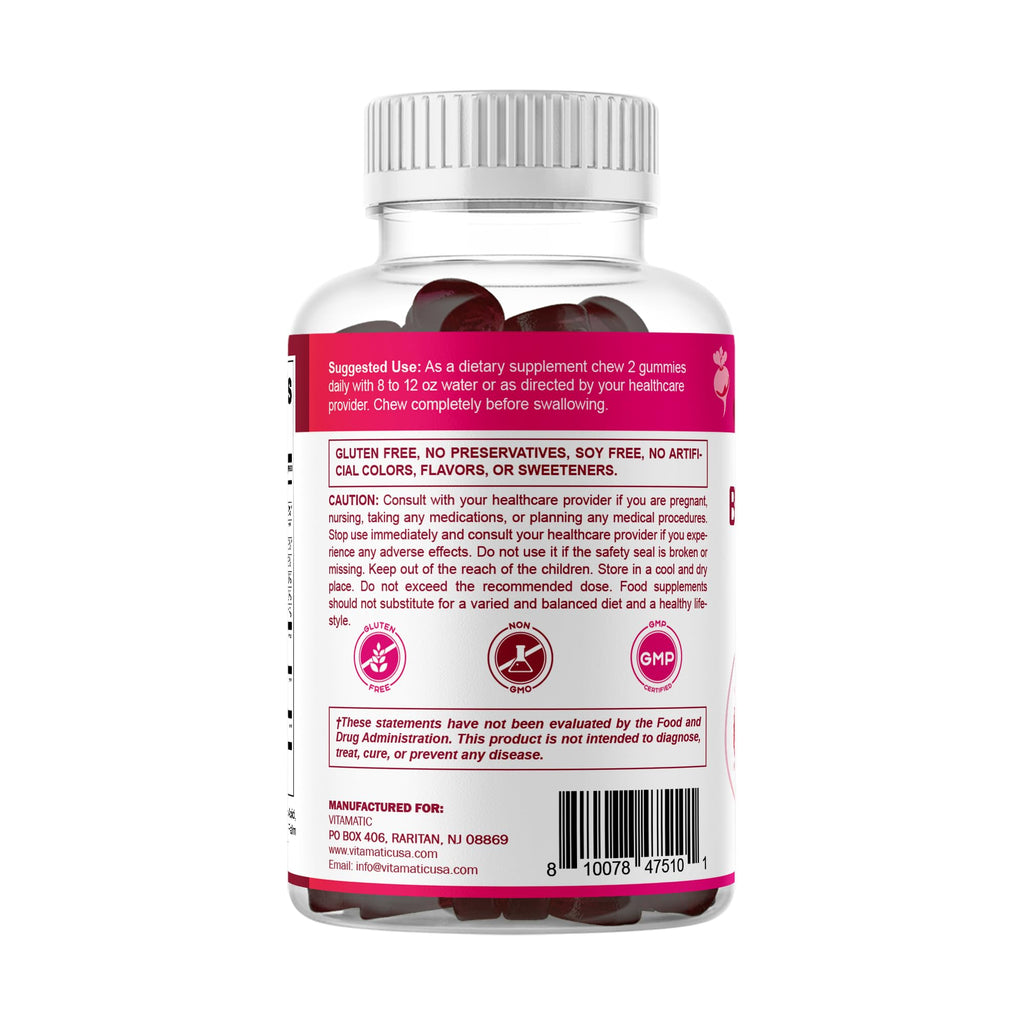 Beet Root Gummies with B6, B12, Grape Seed & Pomegranate 120 Count T41679