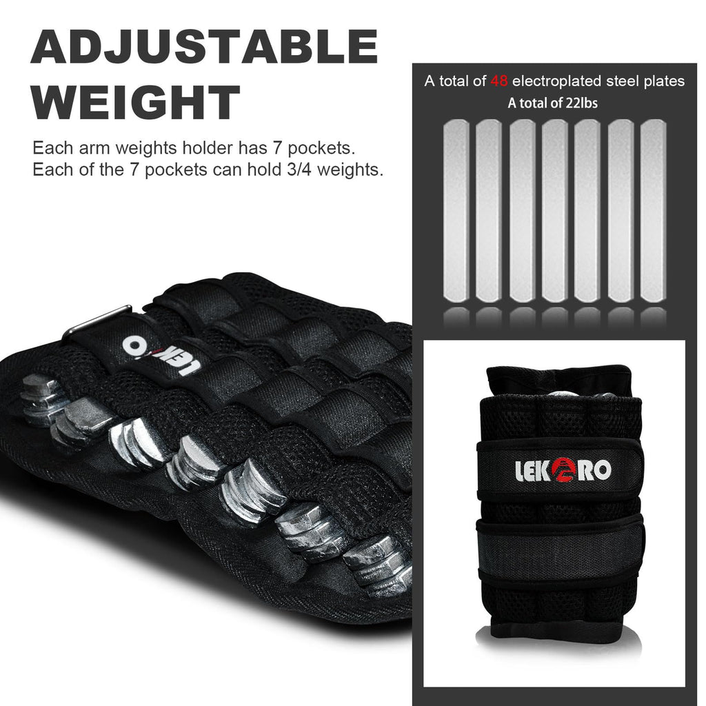 Ankle Weights Wrist Weights, 1 Pair Adjustable Removable Steel J492