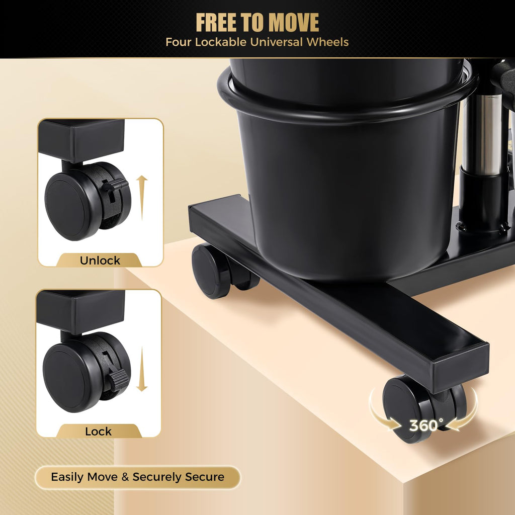 Portable Shampoo Bowl with Electric Pump, Adjustable Height, 2 Buckets, Black W625
