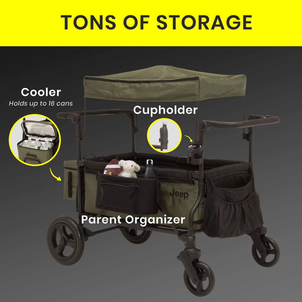 Black/Green Stroller Wagon with Cooler Bag Y87842