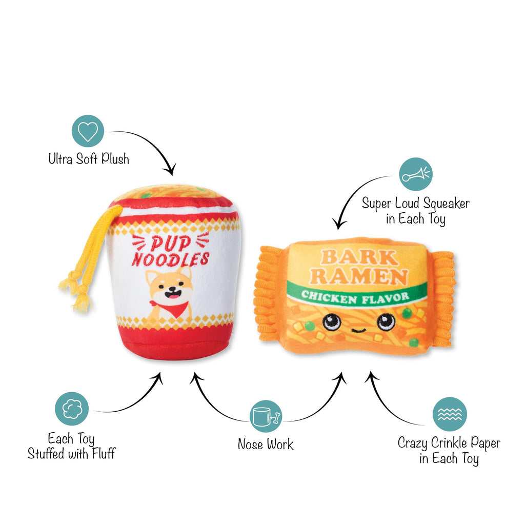 Plush Dog Toy Set with Treat Pockets, 2 Piece Set B640352