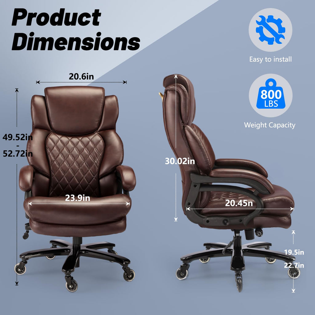 Big and Tall Office Chair with Adjustable Headrest R976