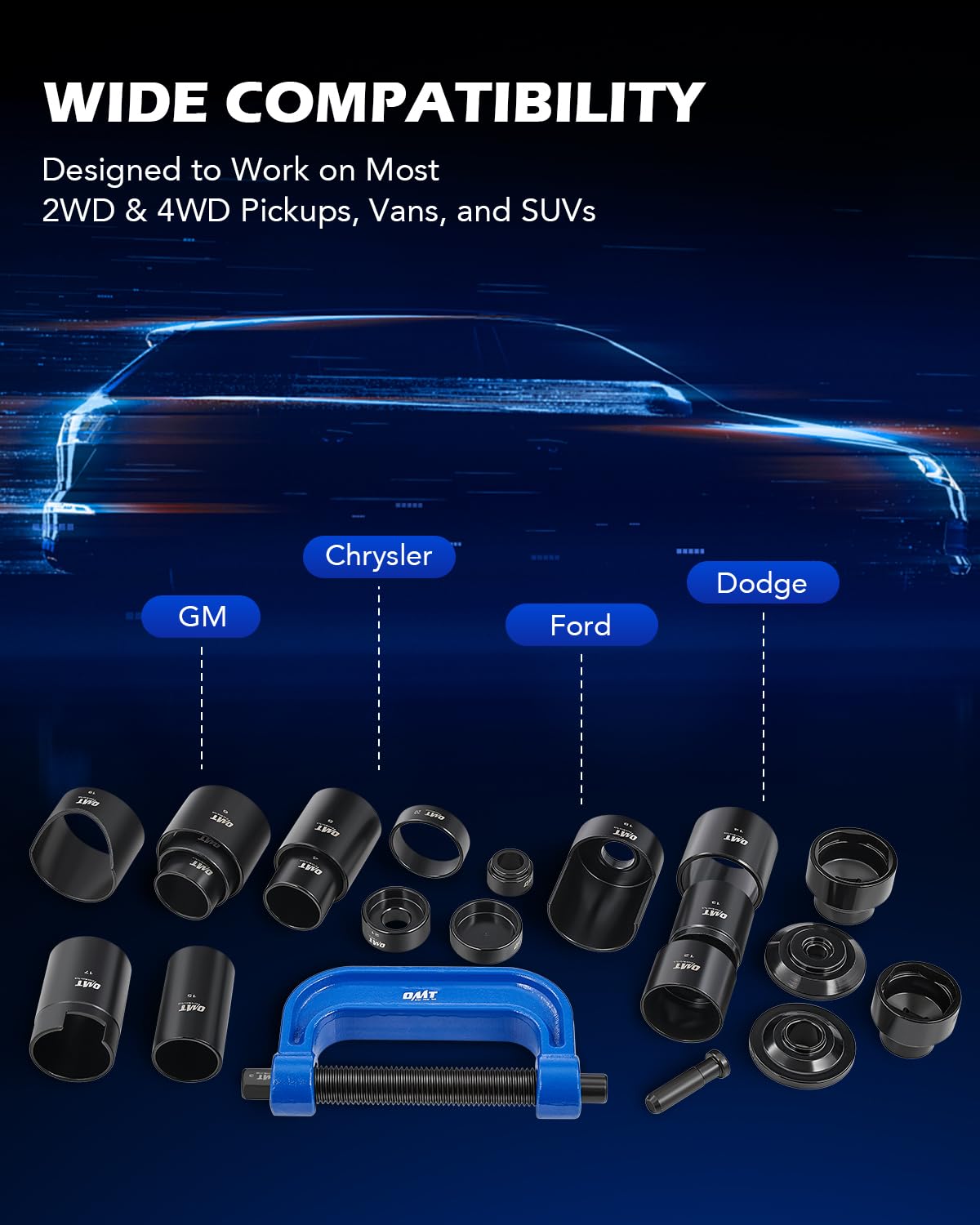 23pc Ball Joint Press Kit with Sockets and Adapters H724112