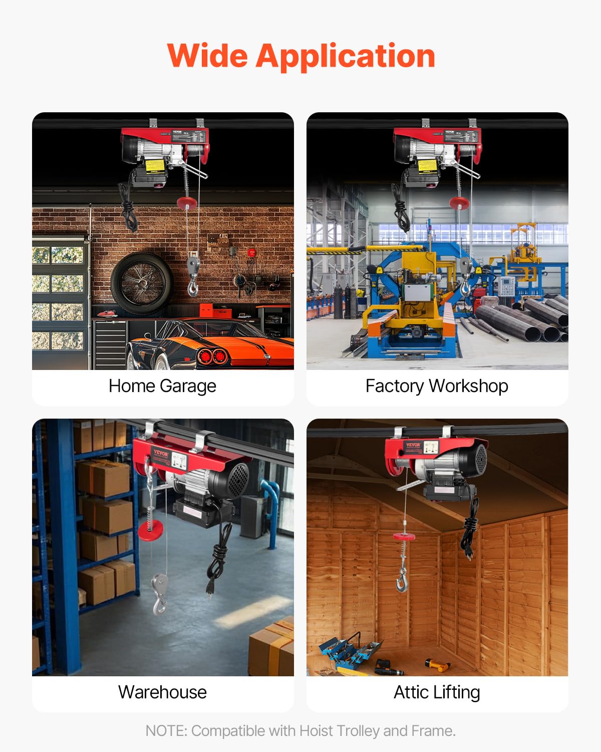 110v 440lbs Electric Hoist with Wireless Remote Control P103