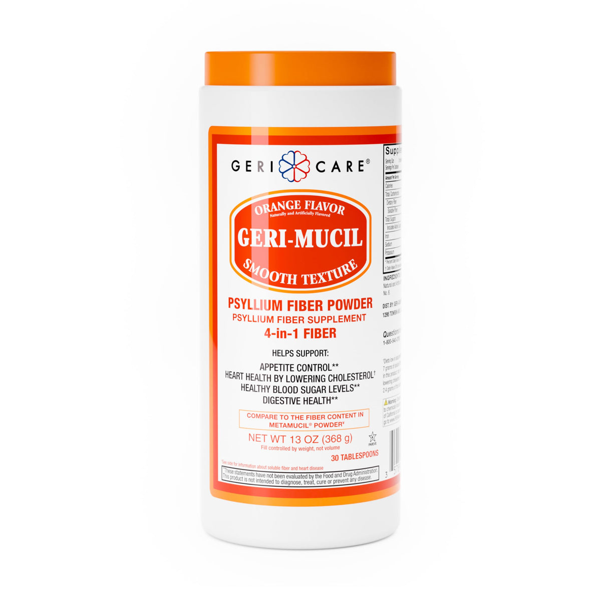 Orange-Flavor Psyllium Husk Fiber Powder 13oz Y7896