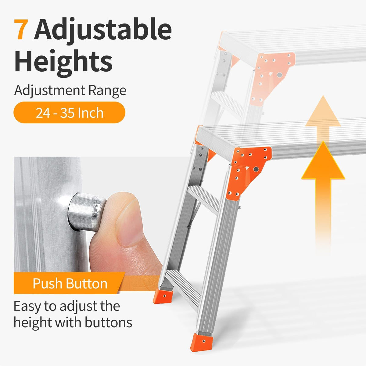 Adjustable Aluminum Folding Work Platform 330 lbs Capacity S4890