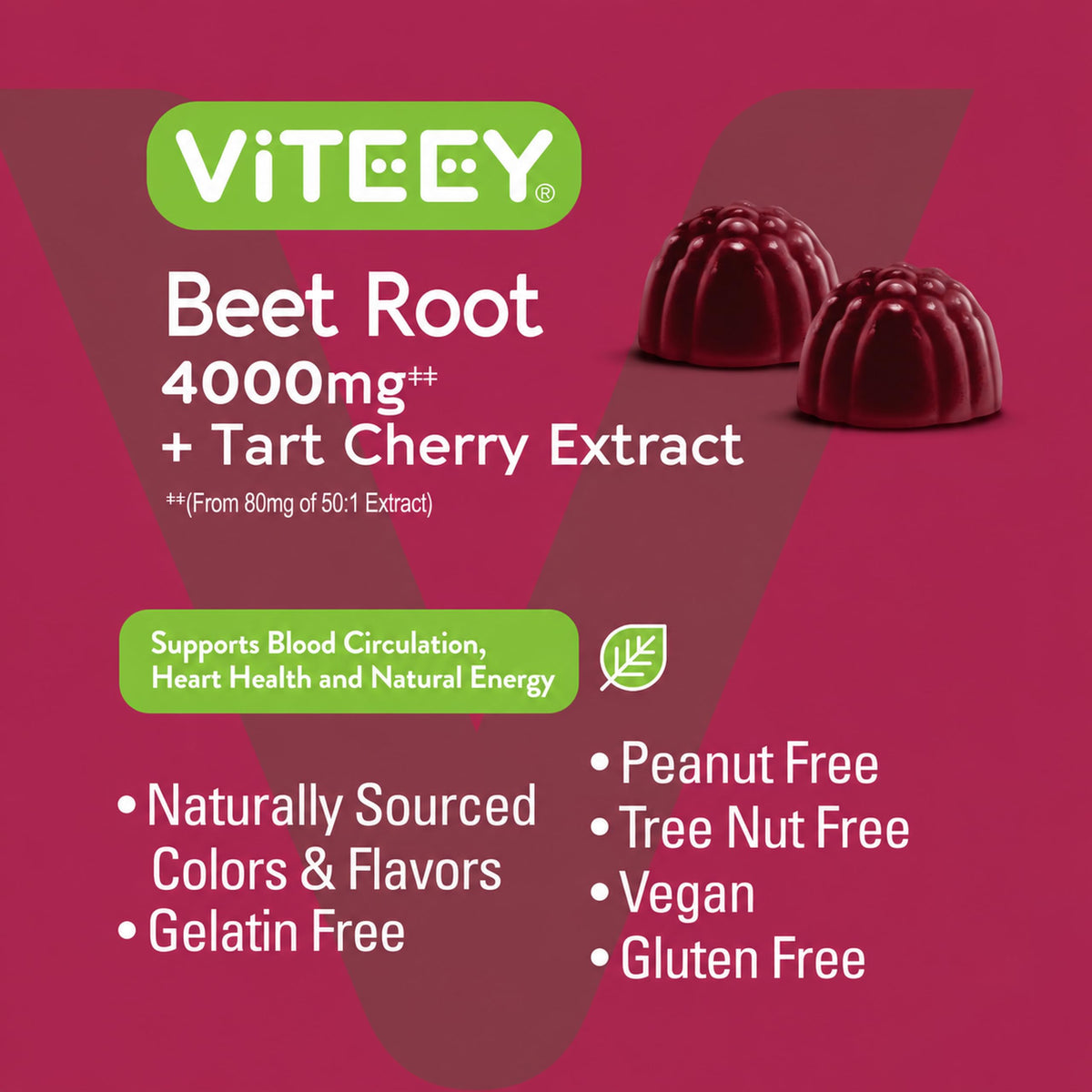 Beet Root Gummies 4000mg & Tart Cherry Q97873