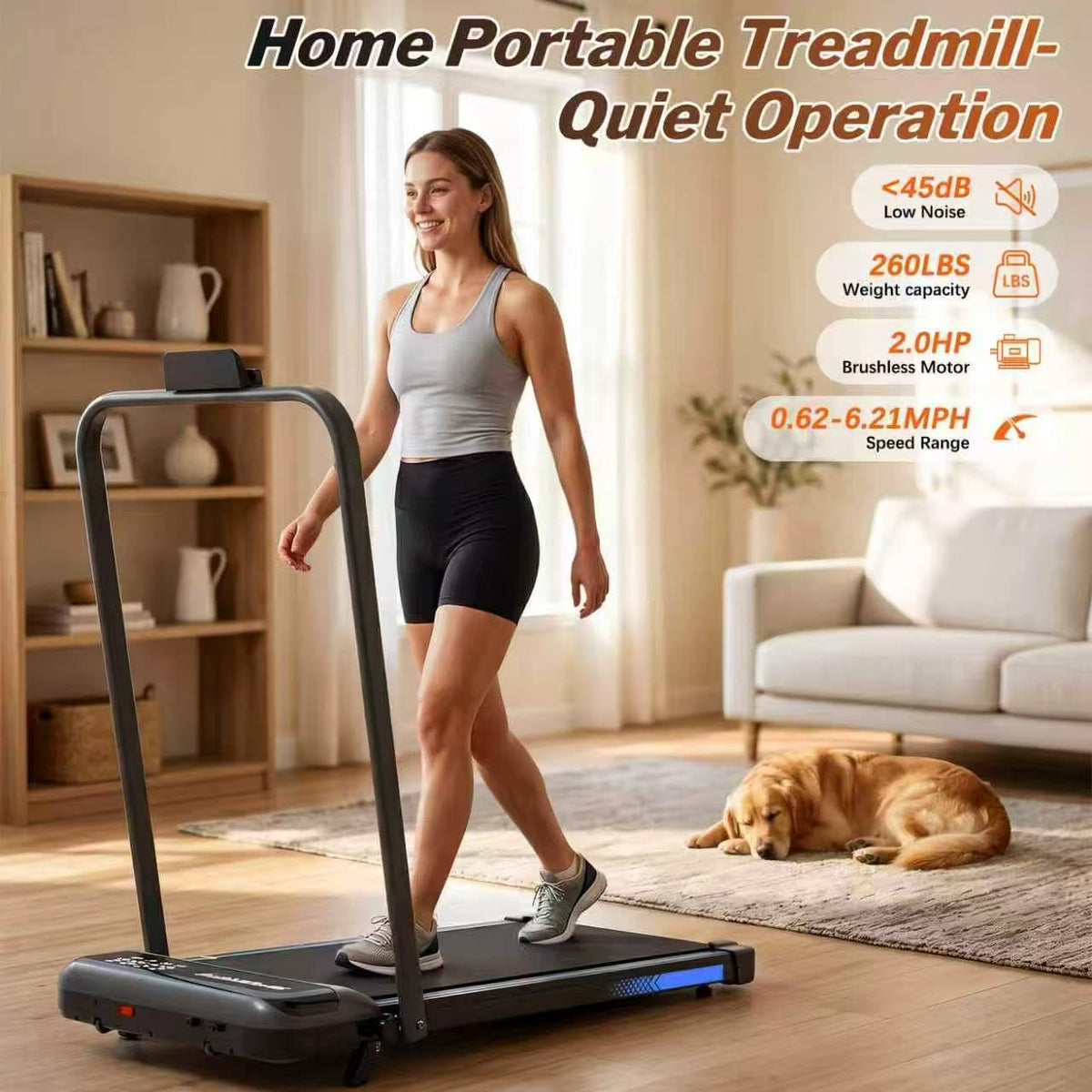 3 in 1 Foldable Under Desk Treadmill with Incline S885