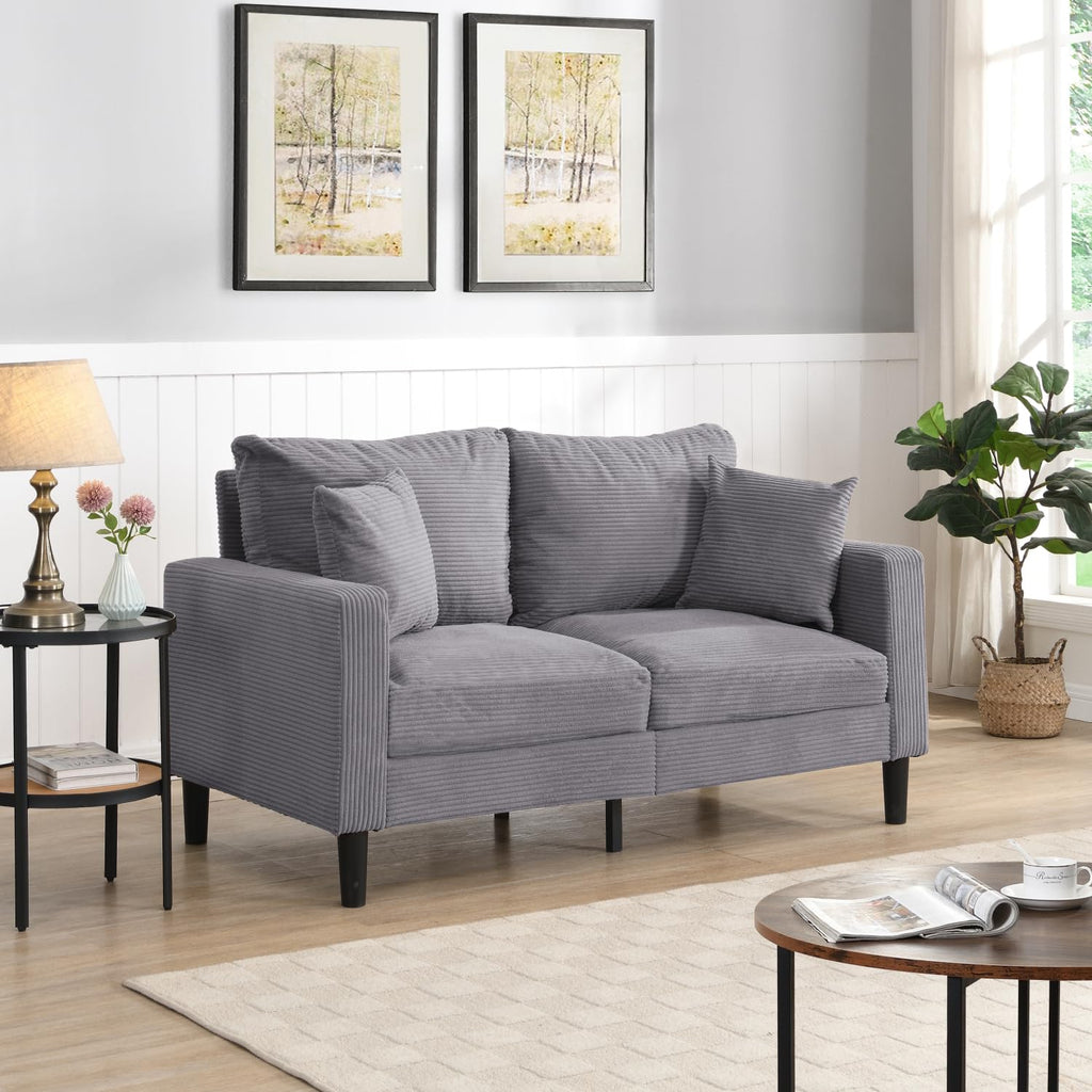 Light Gray 2 Seat Loveseat Sofa I22181