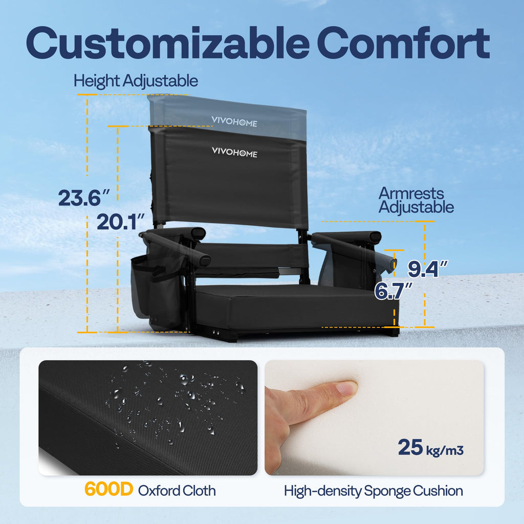 Adjustable High Back Stadium Seats with Cushion M602