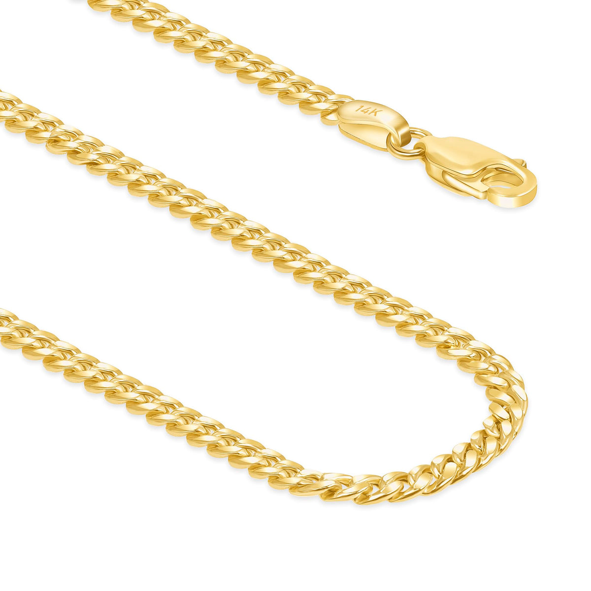 14k Gold Hollow Cuban Link Chain Necklace Z48431