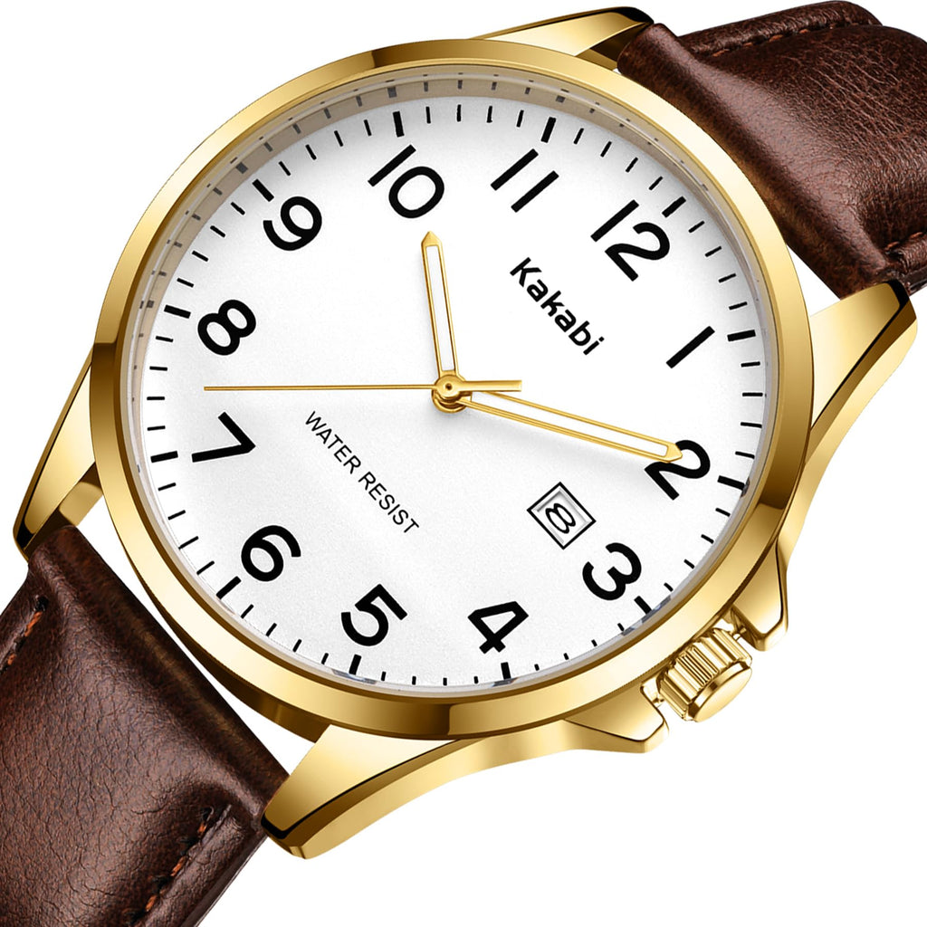 Men Fashion Minimalist Waterproof Quartz Analog Date Leather Strap Watch L578639