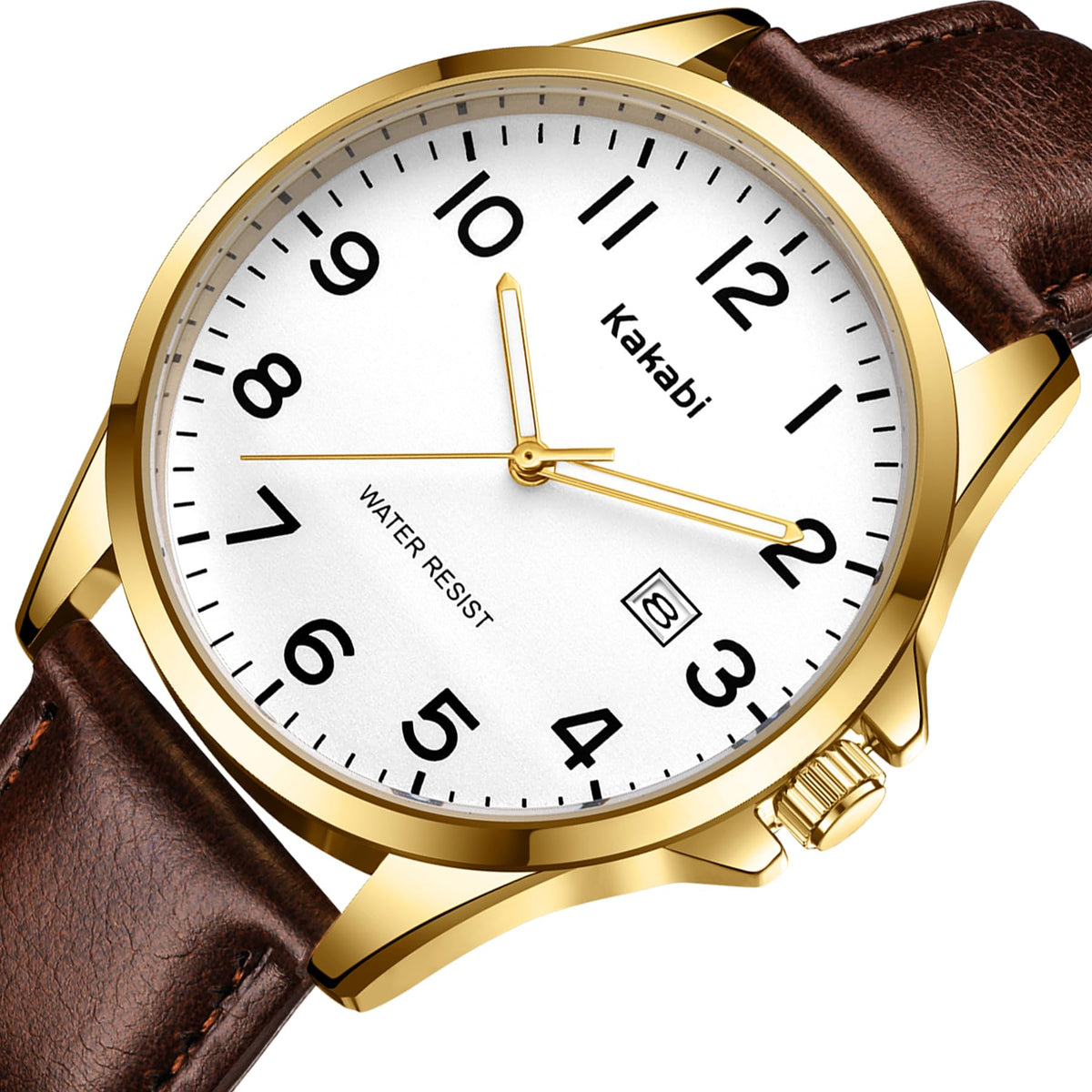 Men Fashion Minimalist Waterproof Quartz Analog Date Leather Strap Watch L578639