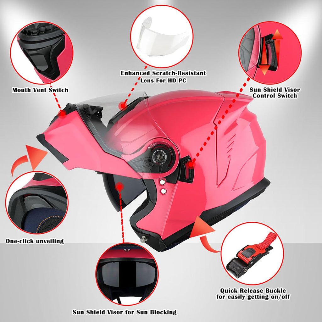 Modular Flip up Dual Visor Full Face Motorcycle Helmet J957537