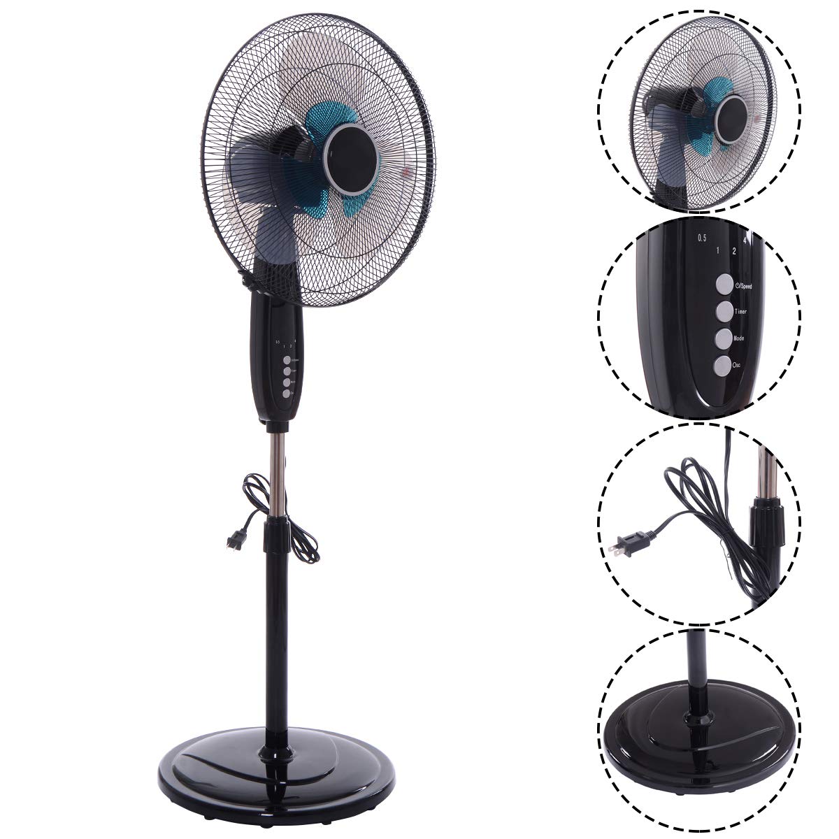16" Oscillating Pedestal Fan with Remote Control H541889