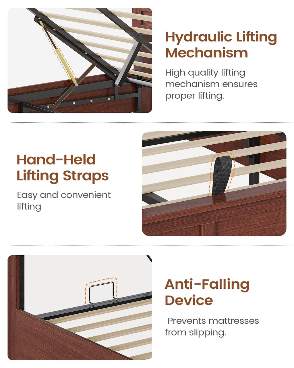 Queen Size Lift Up Storage Bed Frame X741