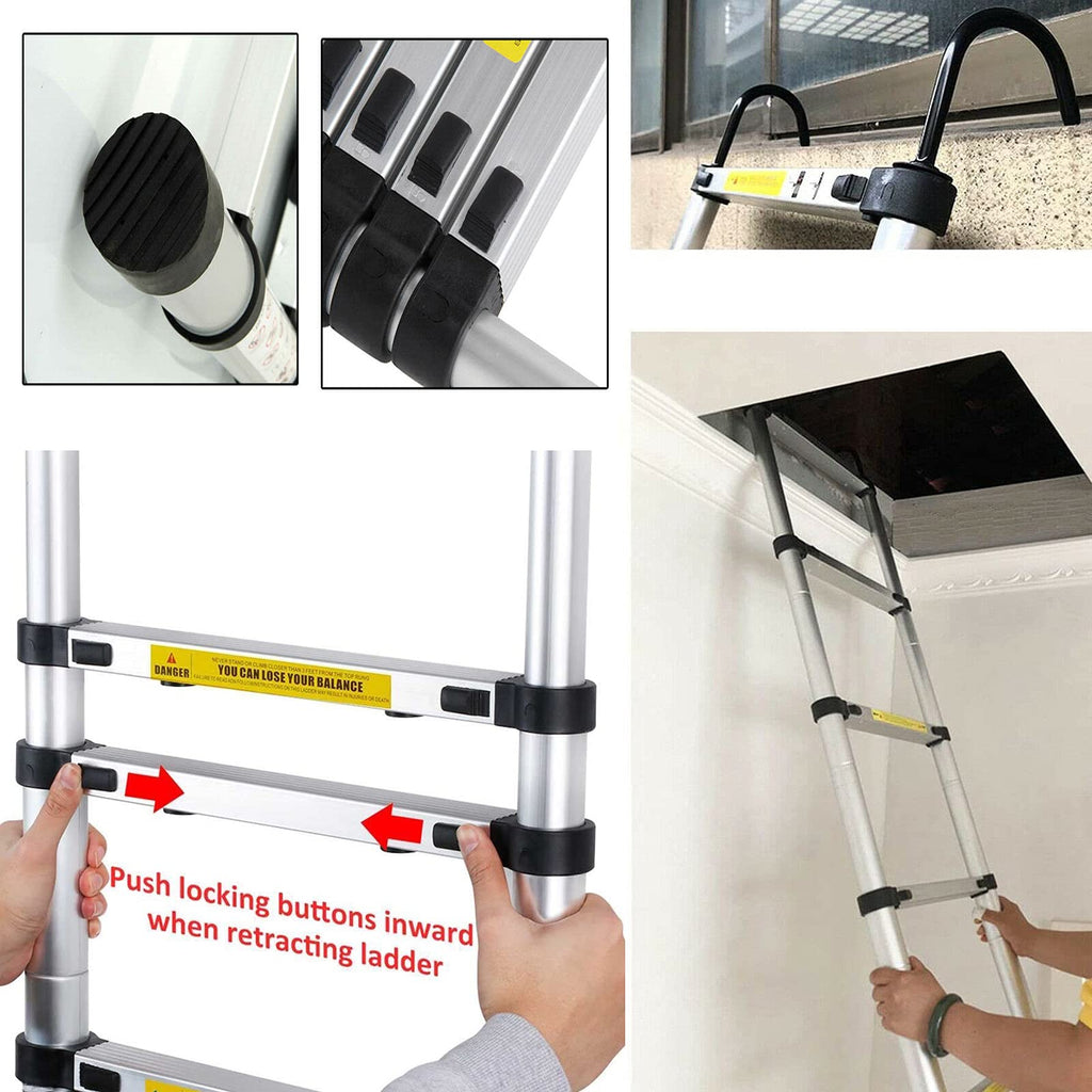 20.34 FT Aluminum Telescoping Ladder 330 Lb Capacity W218452