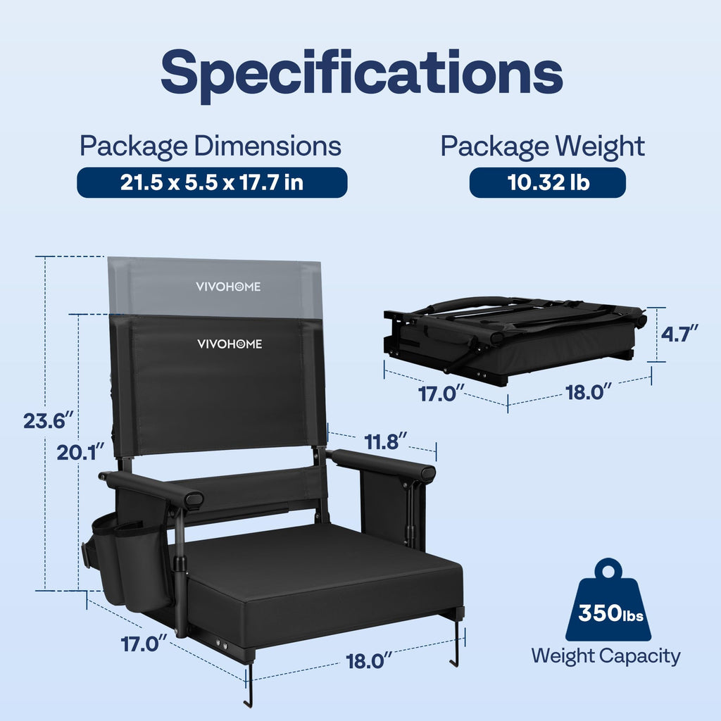Adjustable High Back Stadium Seats with Cushion M602