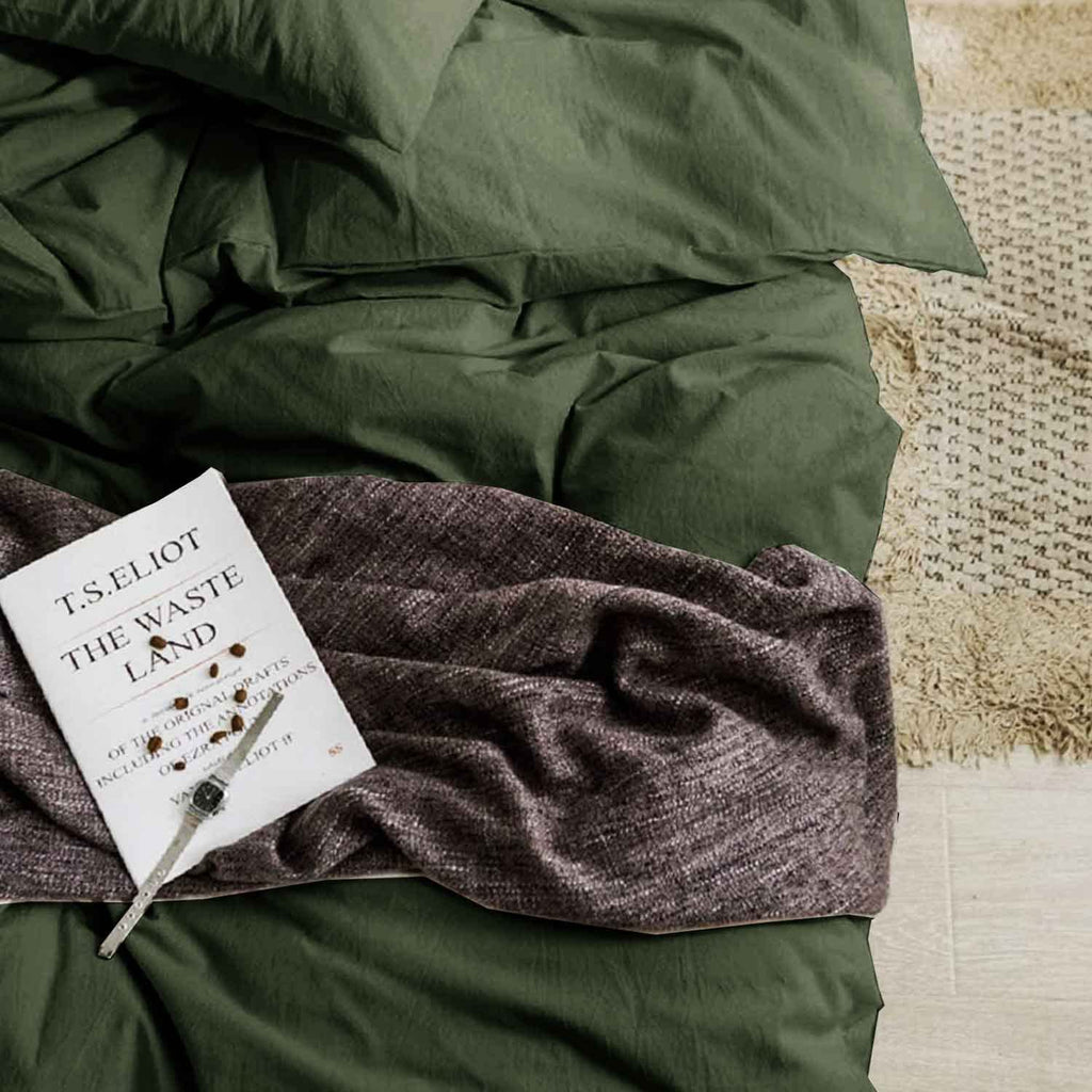Dark Olive Green King Size 3 Piece Comforter Set Y304695
