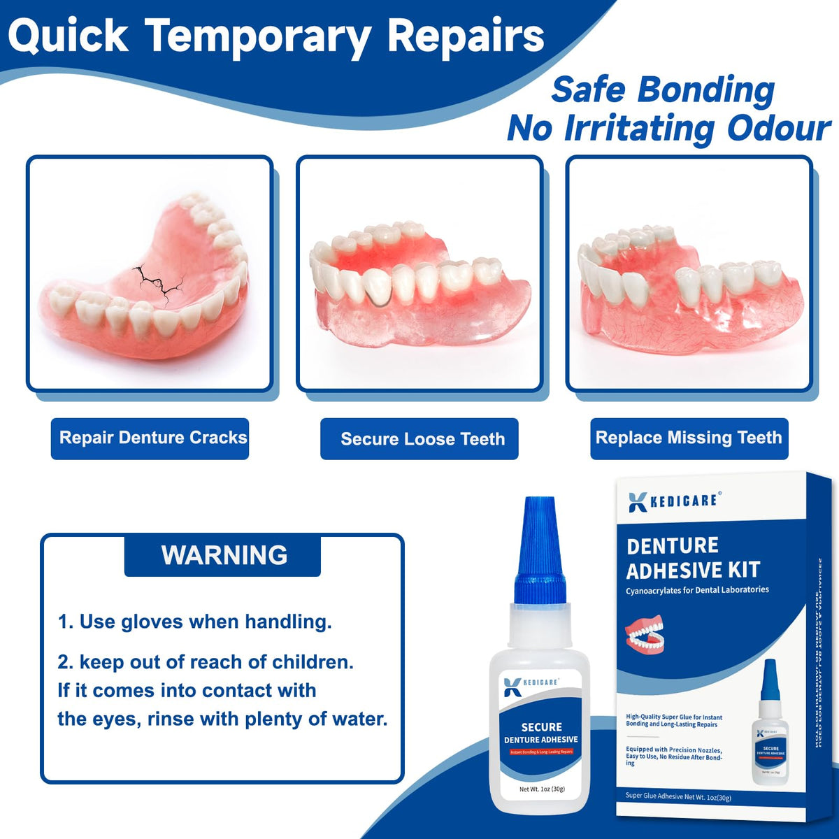Denture Repair Glue Kit 1oz I6431
