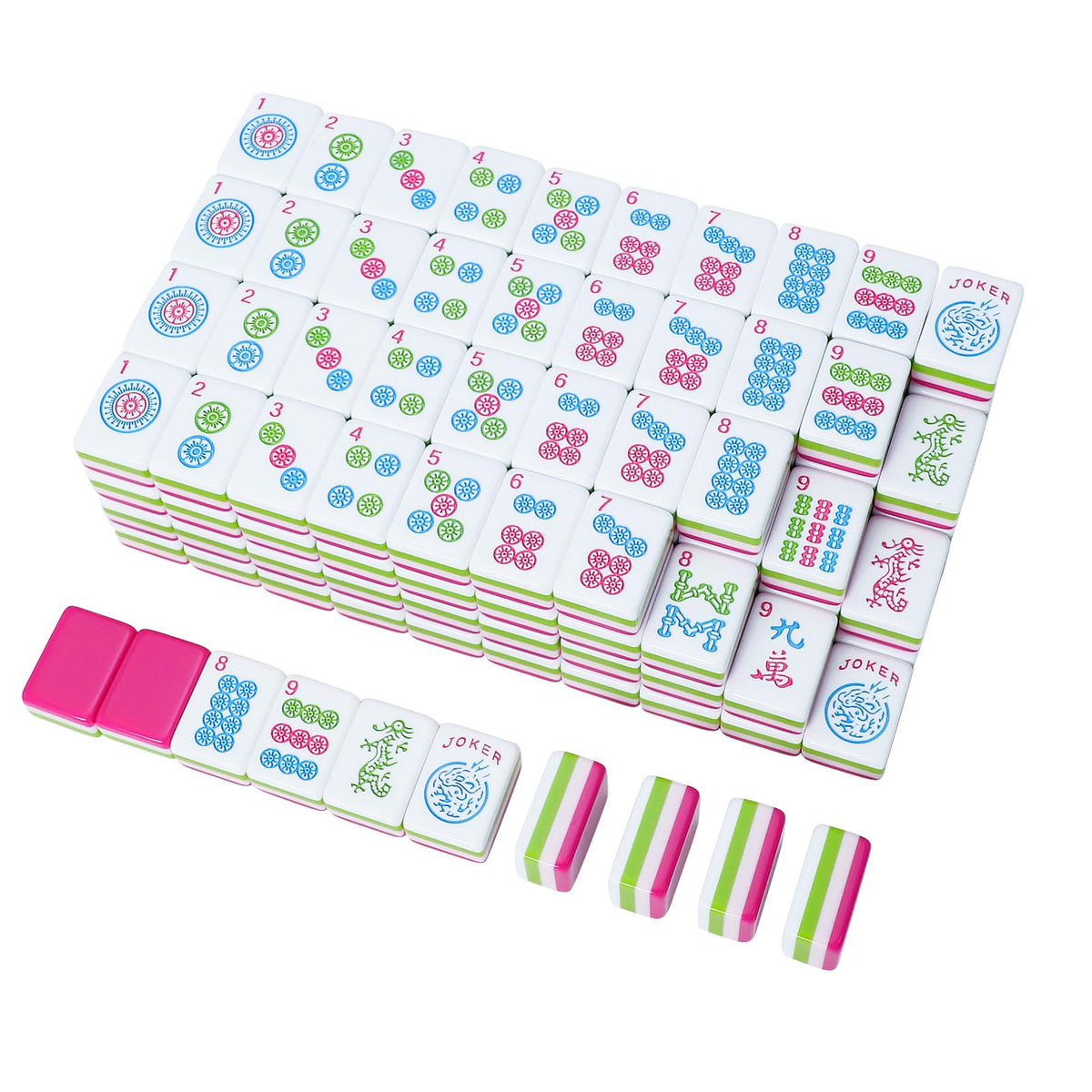 166 Acrylic Engraved Mahjong Tile Set with Carrying Bag R689