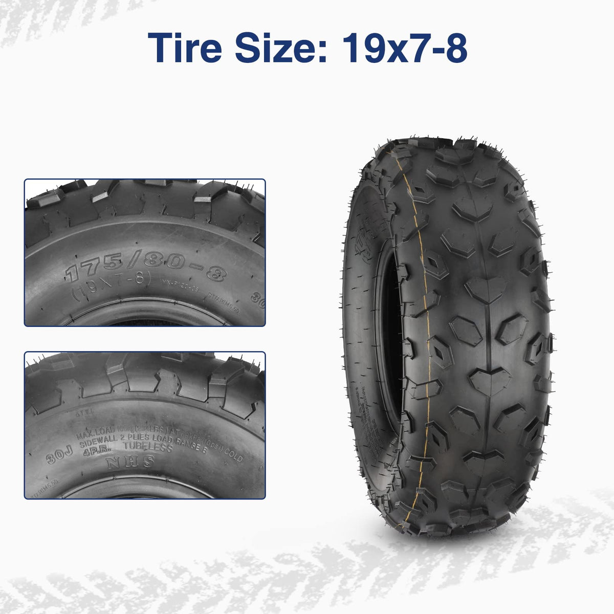 19x7-8 ATV UTV Off-Road Tires Set of 2 D619