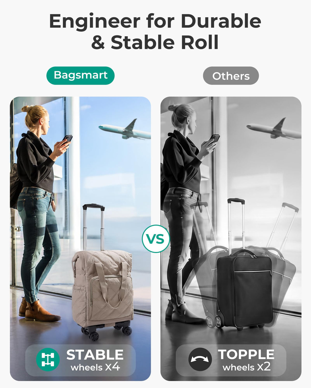 35L Rolling Duffle Bag with Wheels O75927