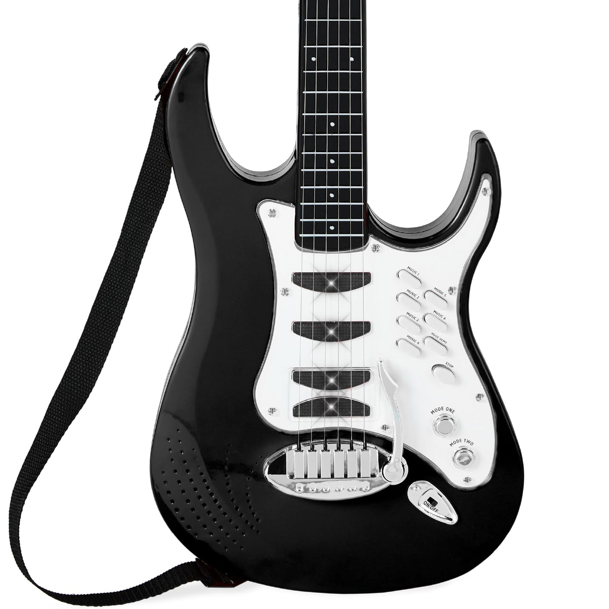 Kids Electric Guitar Set with Microphone & Amp Black I192820