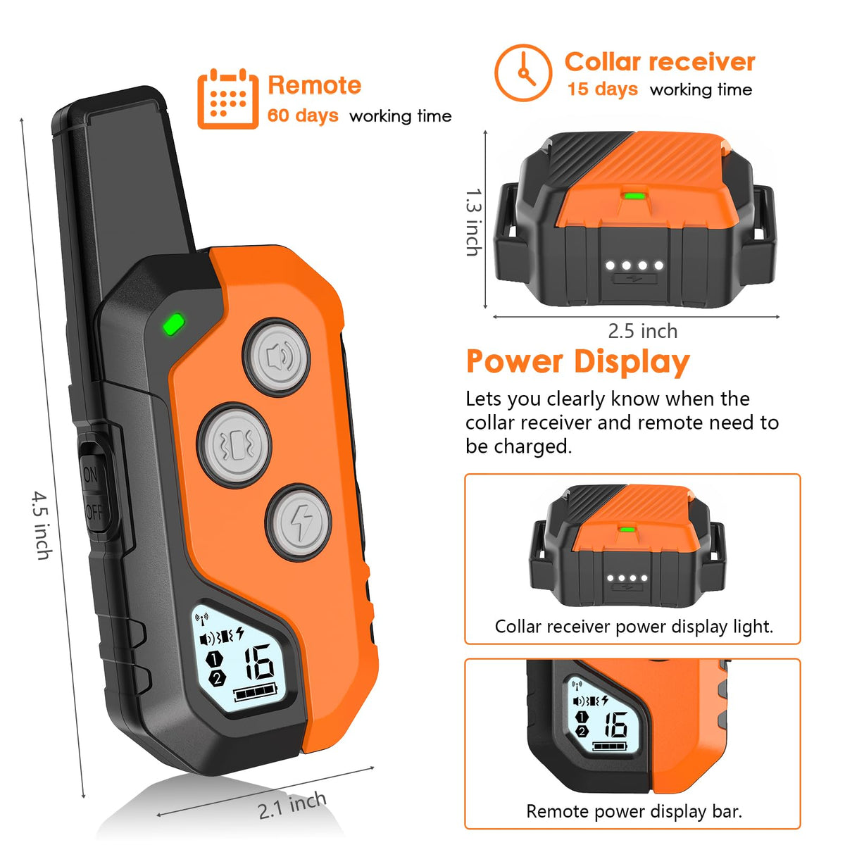 Dog Training Collar with Remote, 3 Modes W758245