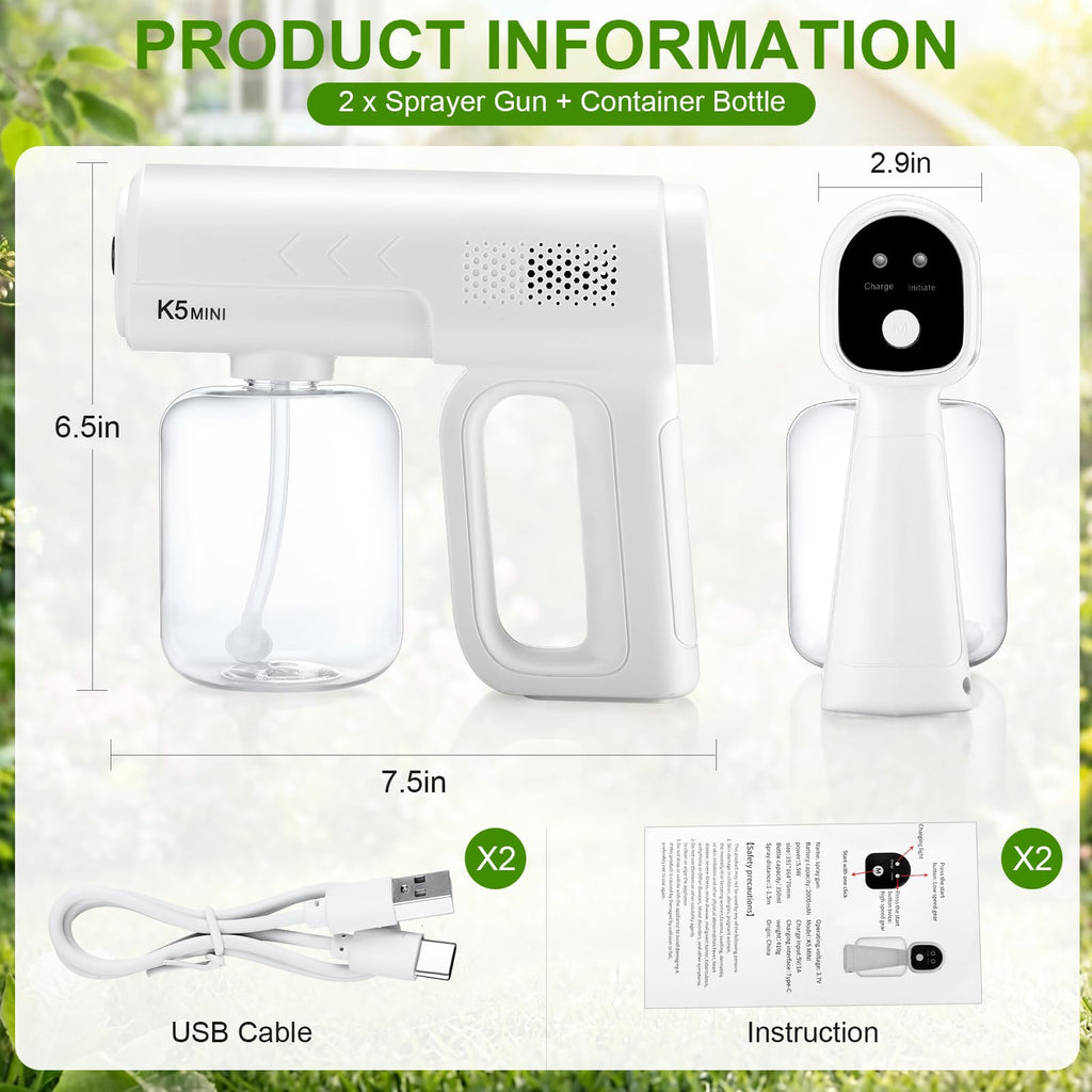 2 Pack Rechargeable Handheld Nano Sprayer R7505