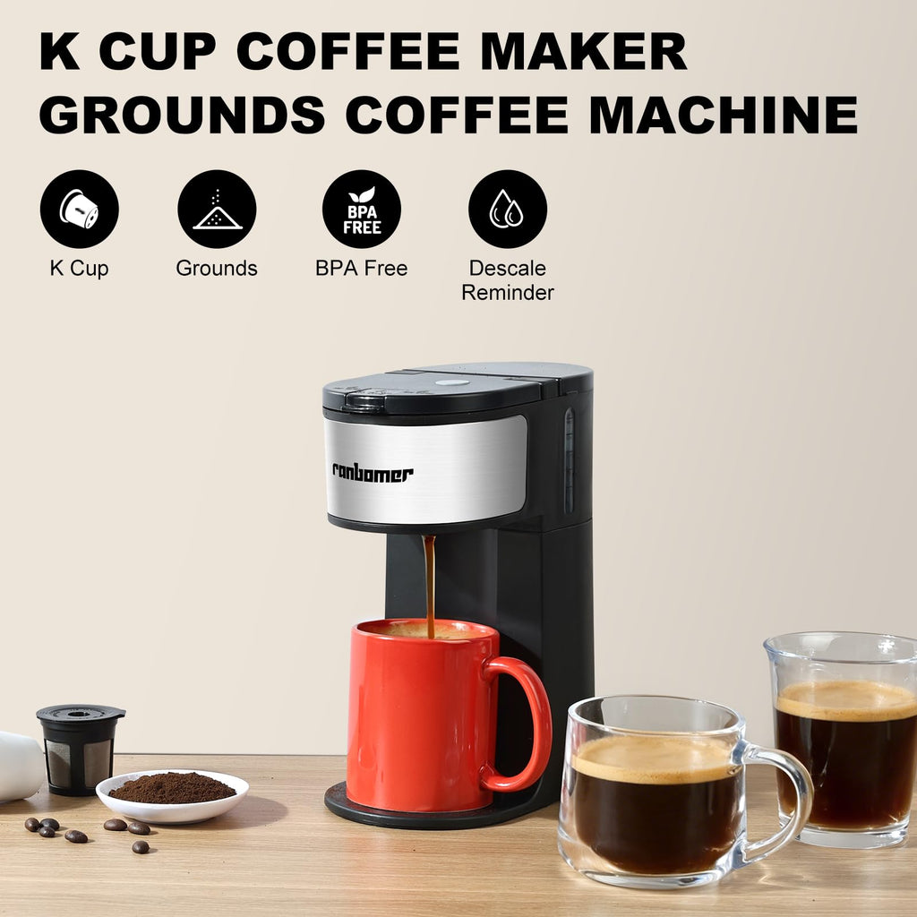 K Cup Single Serve Coffee Maker 2 in 1 J868920