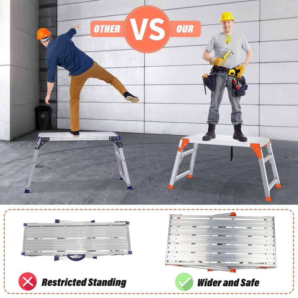 Adjustable Aluminum Folding Work Platform 330 lbs Capacity S4890