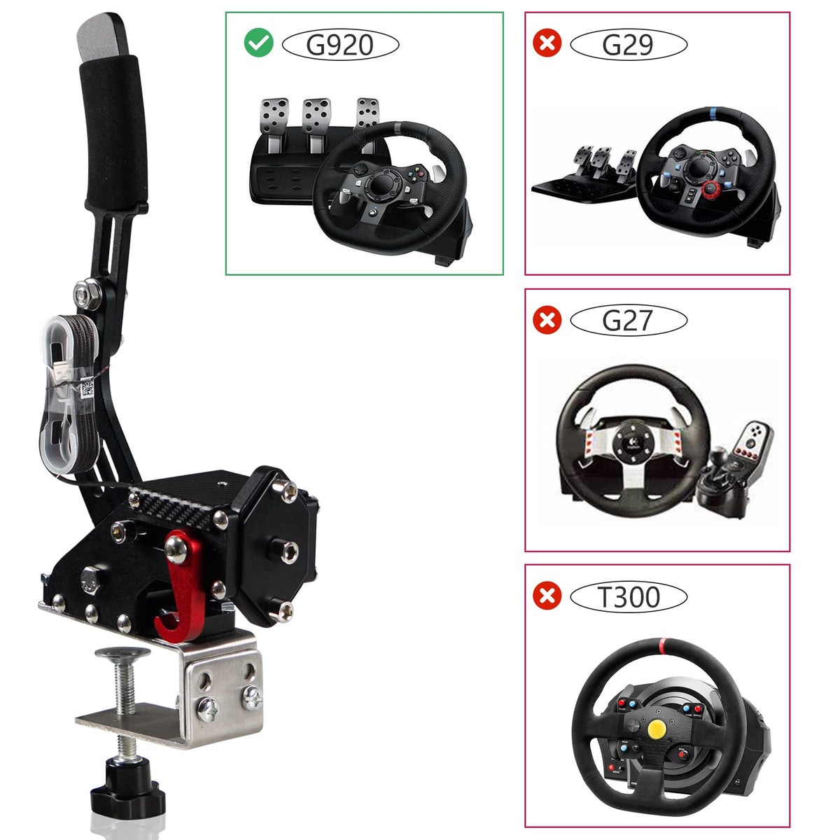 2-in-1 USB Handbrake with Hall Sensor and Clamp A13778