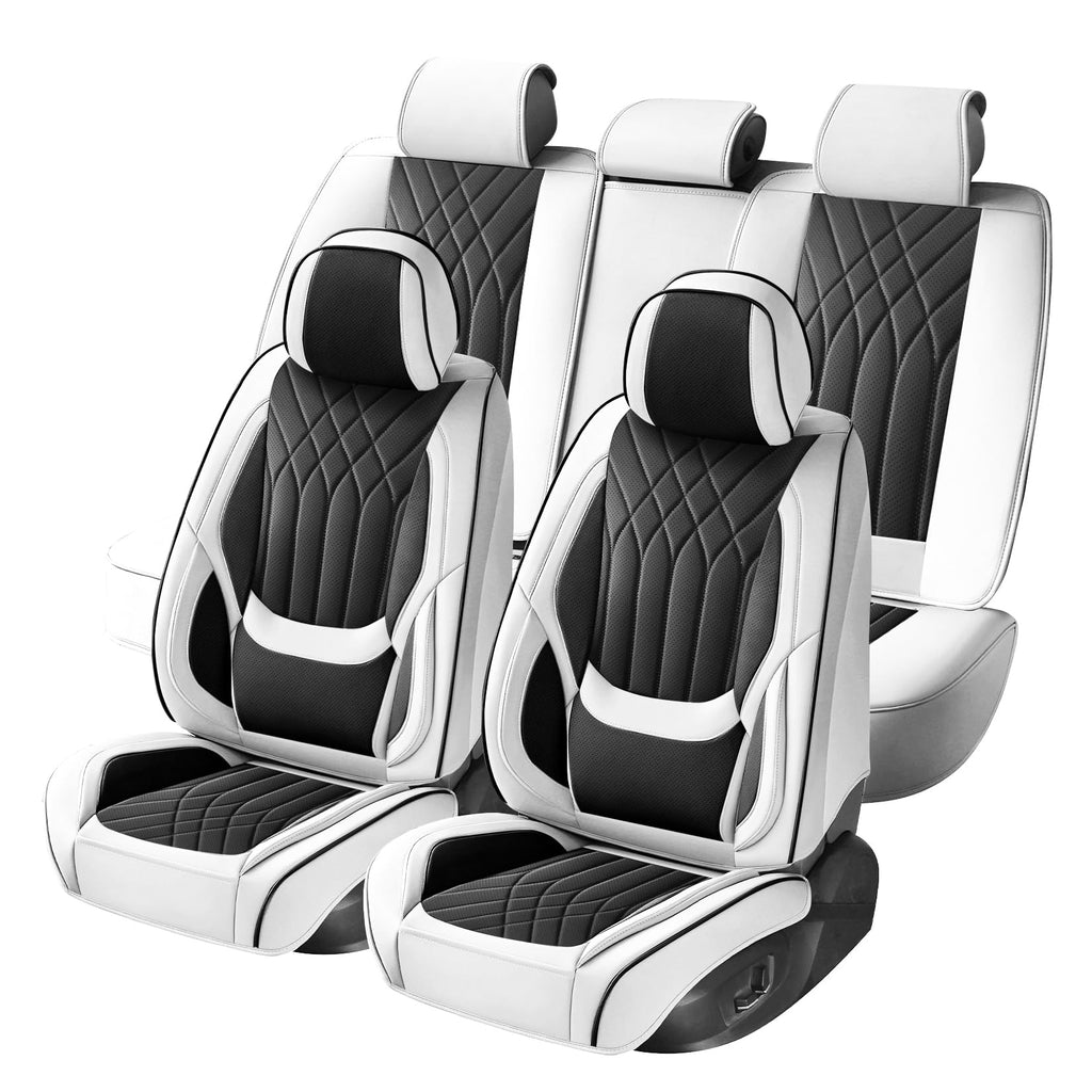 Black White Car Seat Covers Full Set E5634