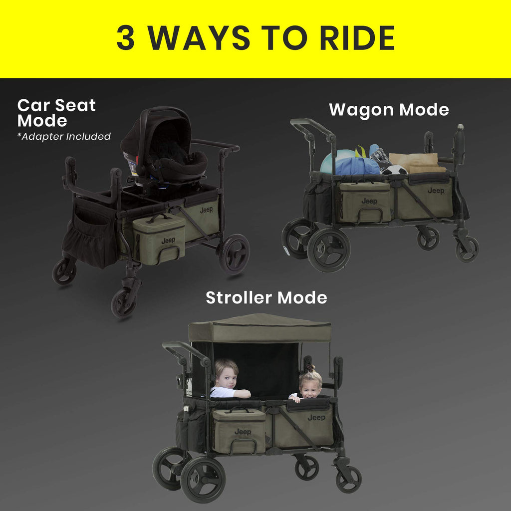 Black/Green Stroller Wagon with Cooler Bag Y87842