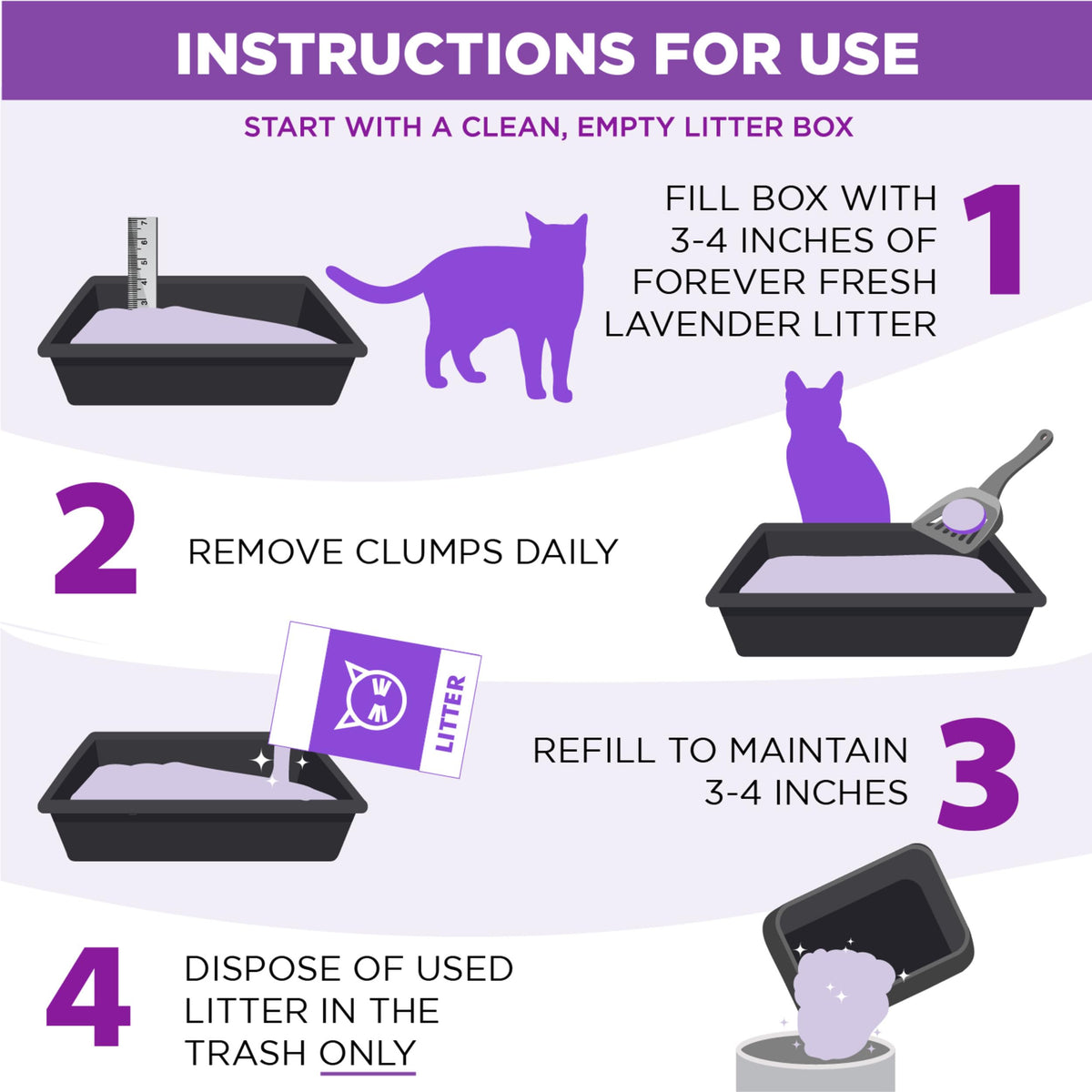 Lavender Clumping Cat Litter with Essential Oils 18lb K974