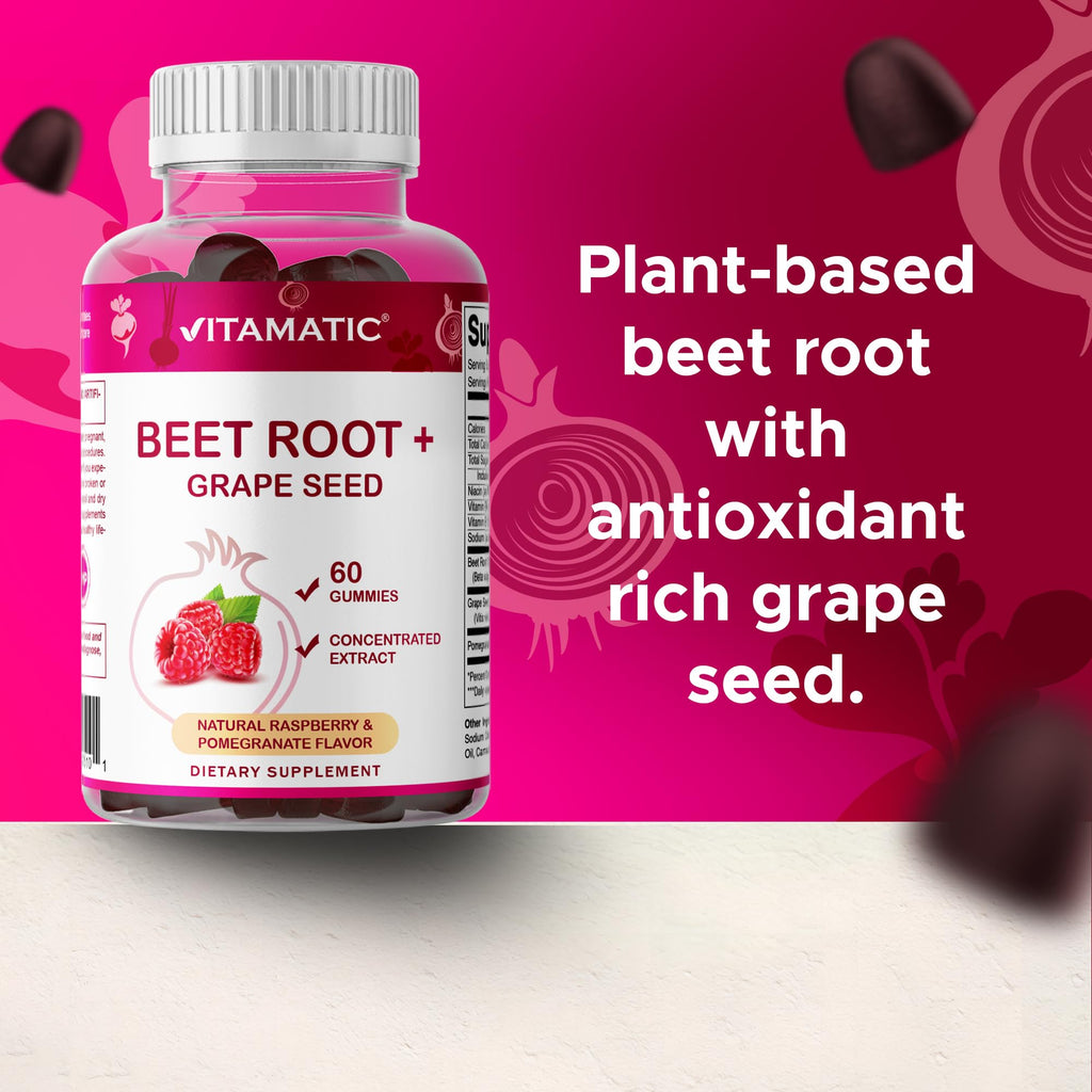 Beet Root Gummies with B6, B12, Grape Seed & Pomegranate 120 Count T41679