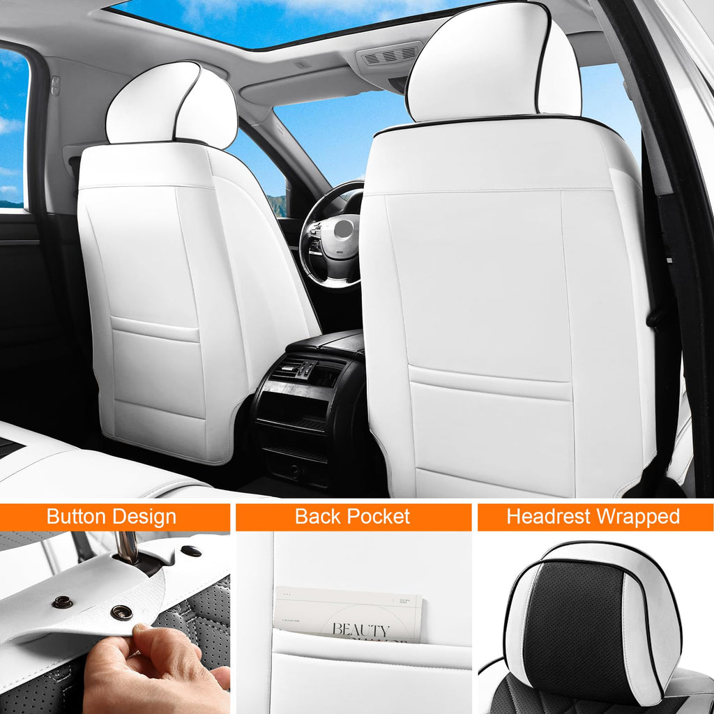 Black White Car Seat Covers Full Set E5634