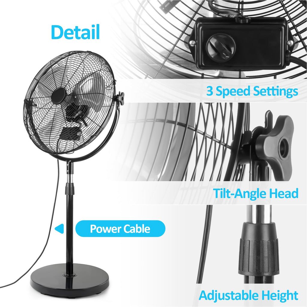 20 Inch Heavy Duty High Velocity Metal Stand Pedestal Fan I199045