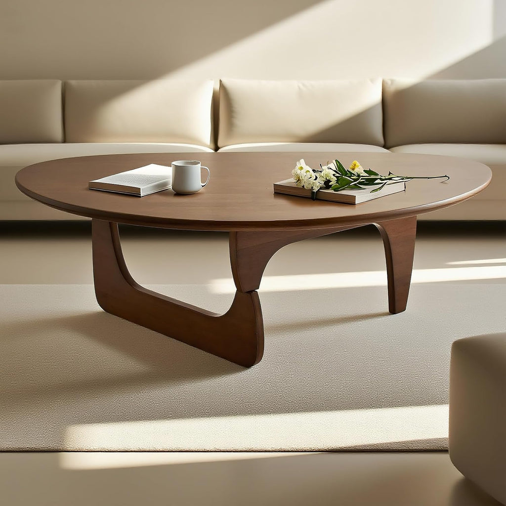 Solid Wood Oval Coffee Table 35"Lx24"Wx16"H T619