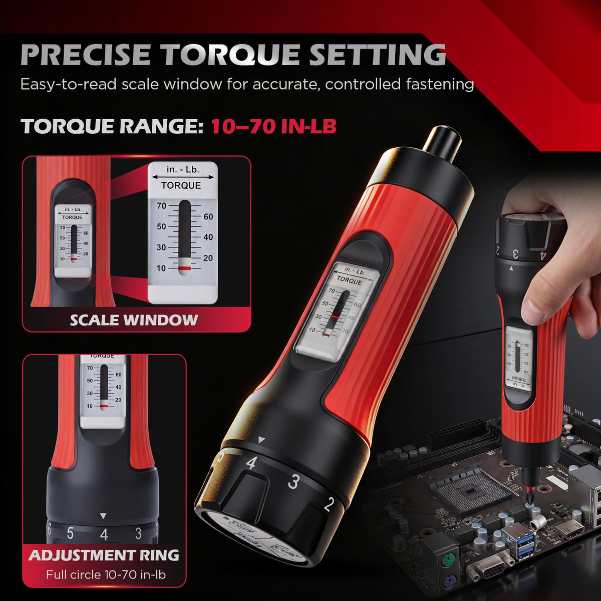 64-Piece Torque Screwdriver Set, 10-70 in-lb, 1/4" Drive O274642