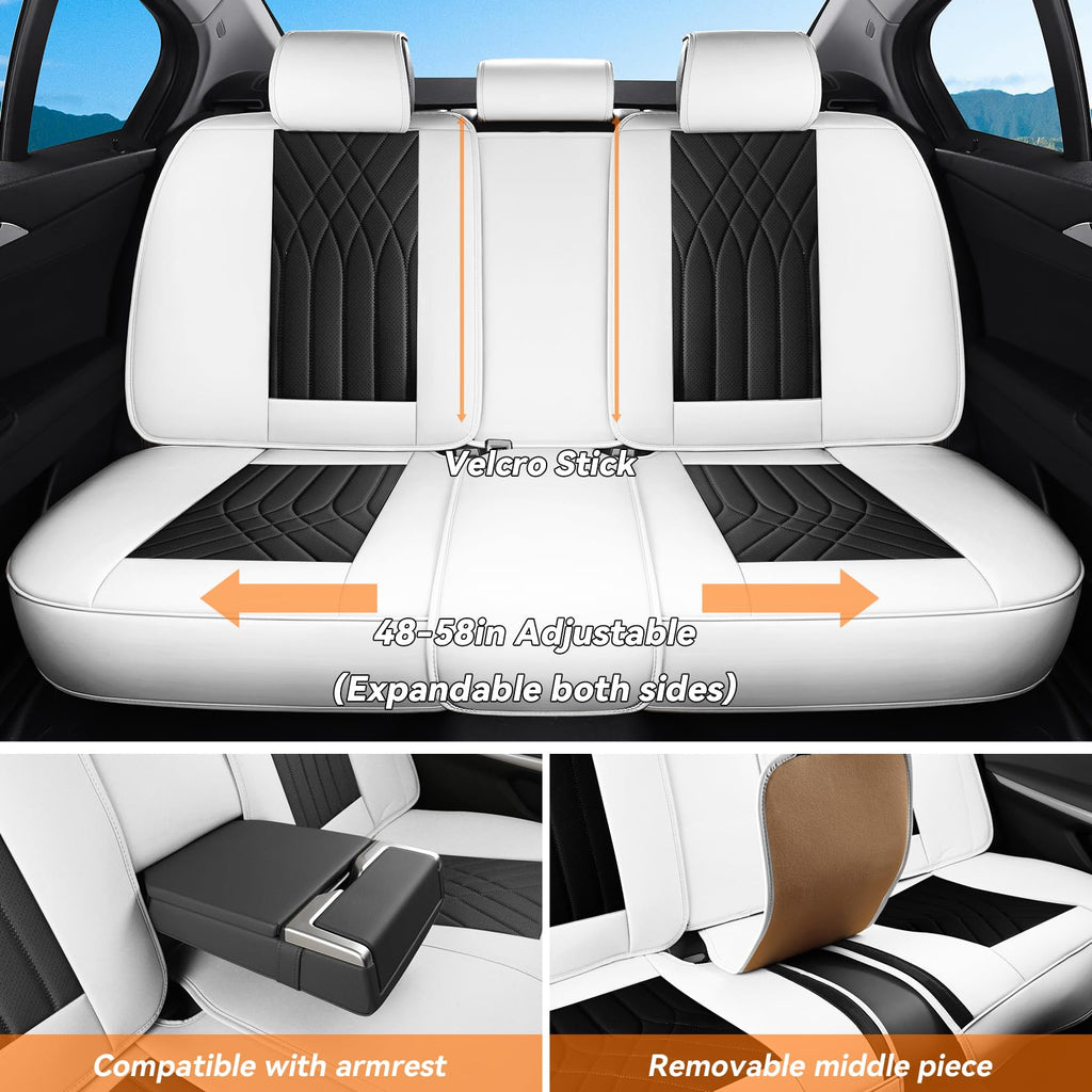 Black White Car Seat Covers Full Set E5634
