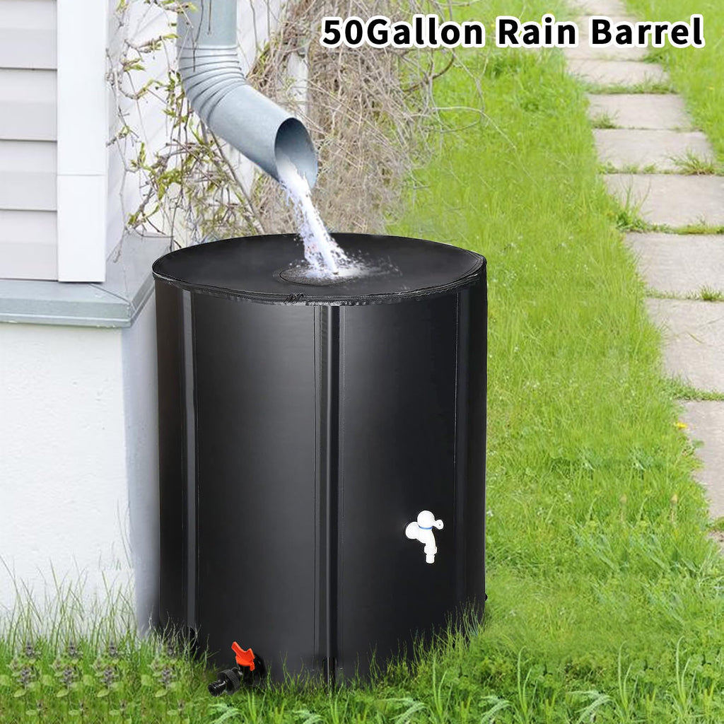 Collapsible 50 Gallon Rain Barrel with Spigot J108